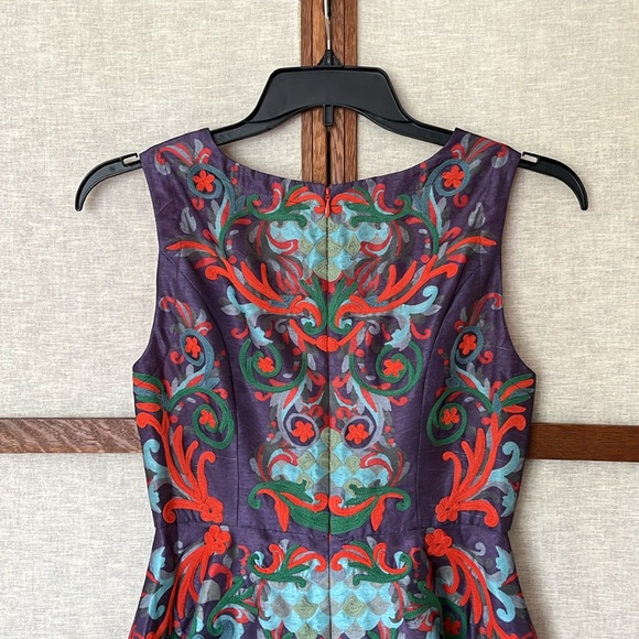 Pankaj & Nidhi Anthropologie Octave Dress Embroidered Purple Cocktail Boho Party - Picture 12 of 15